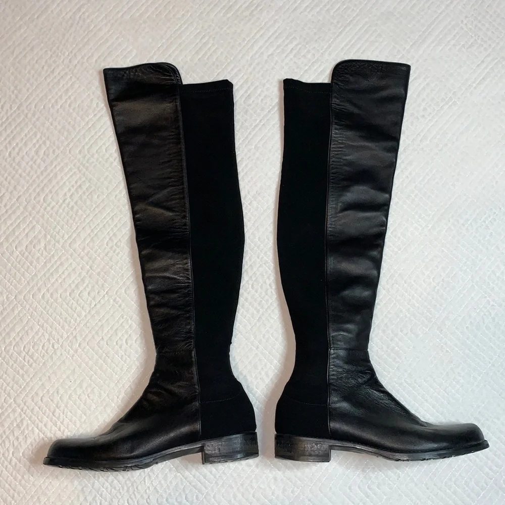 Stuart Weitzman 5050 OTK Over the Knee Black Boots, Size 9M